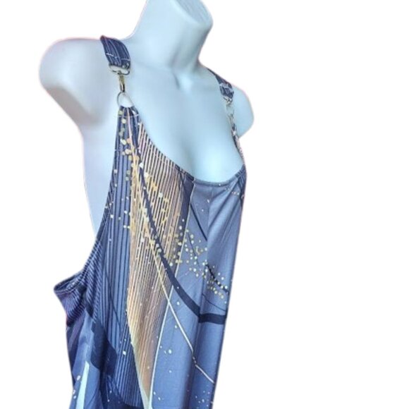 Blue and Gold Summer Overalls Size 2XL New NWOT - Picture 5 of 6